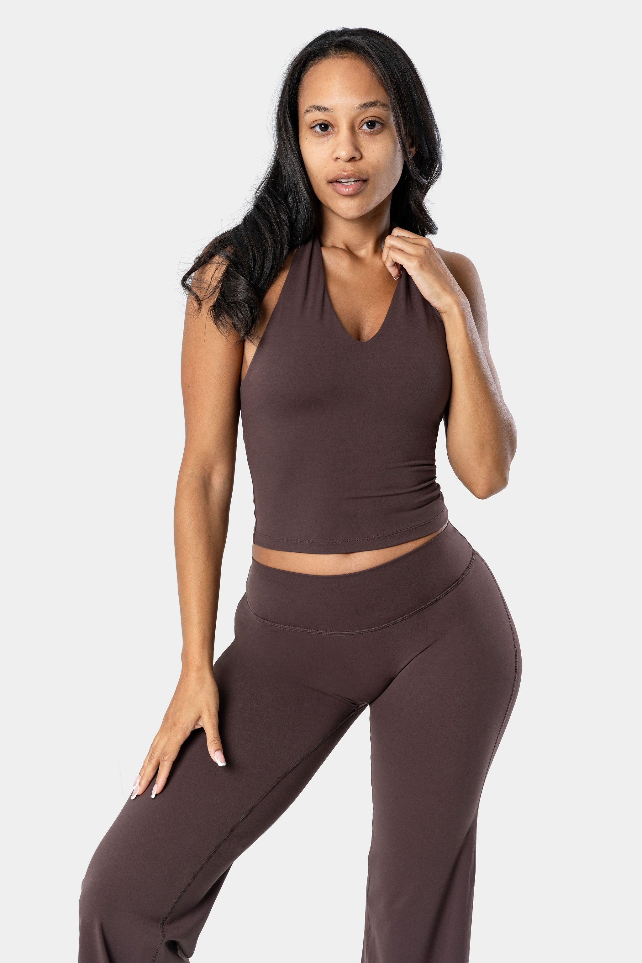 Lunara Halter Tank - Chocolate Brown – Kamo Fitness
