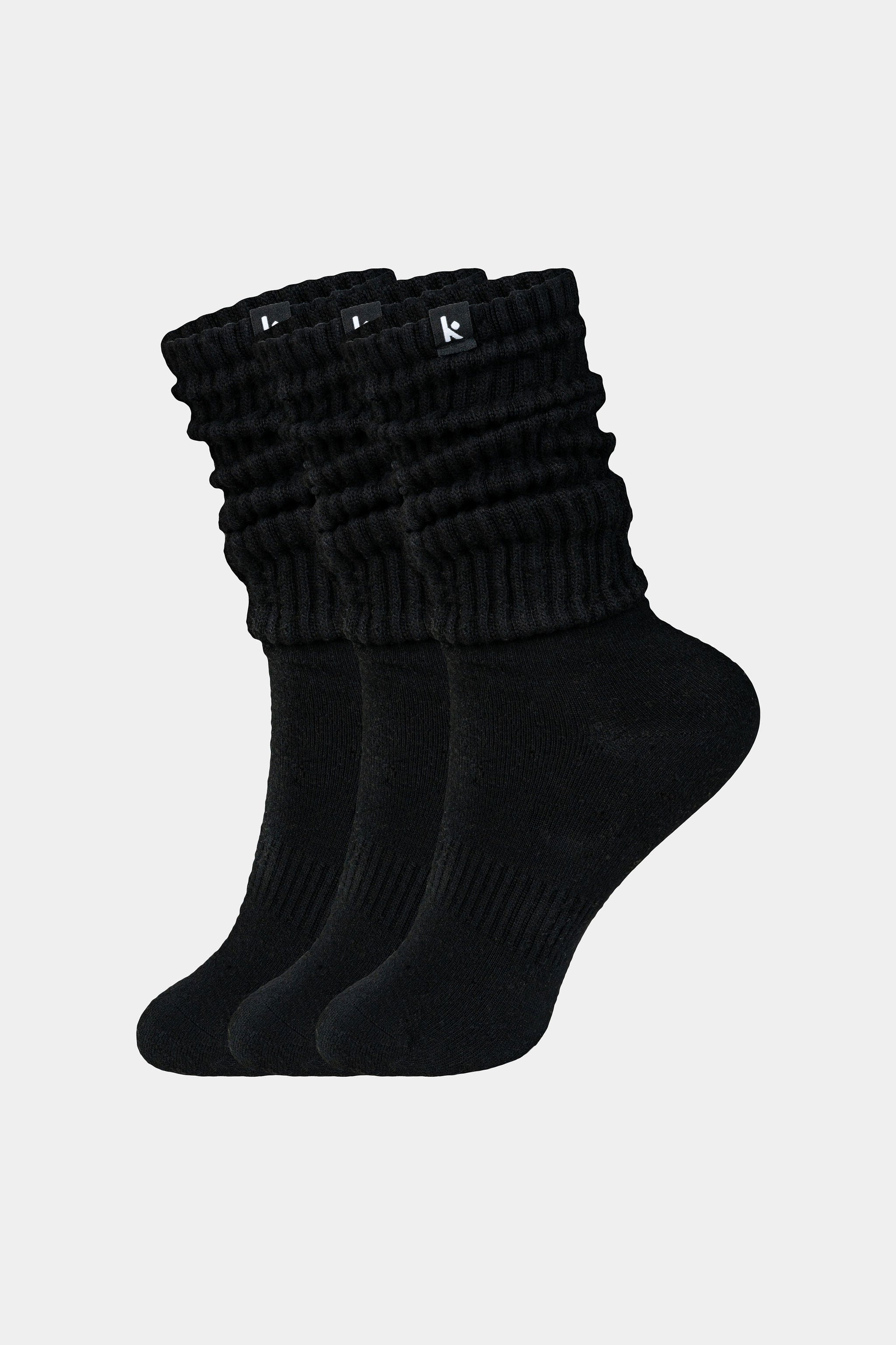 3-Pair Pack Cozy Scrunch Socks - Black – Kamo Fitness