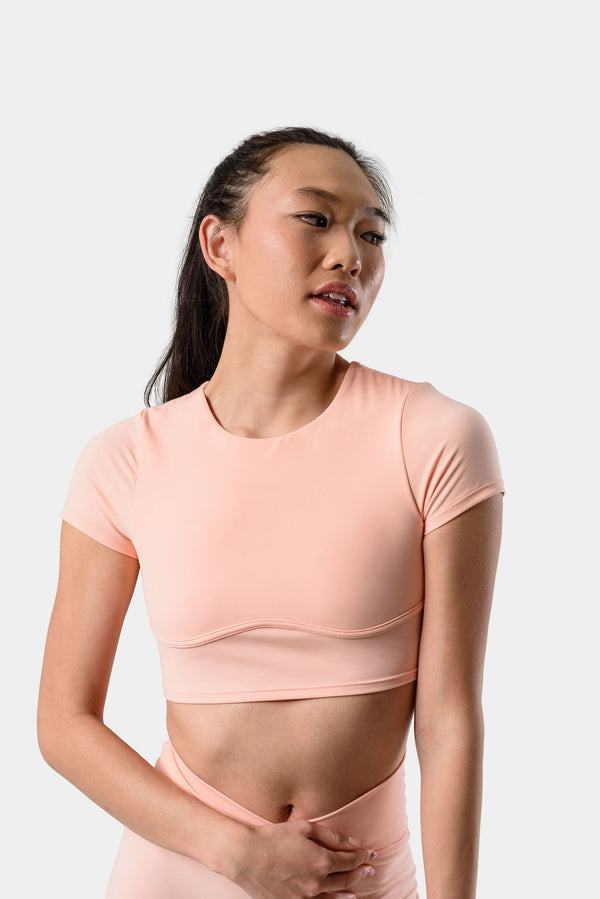 Isla Short Sleeve Top - Peach Bud