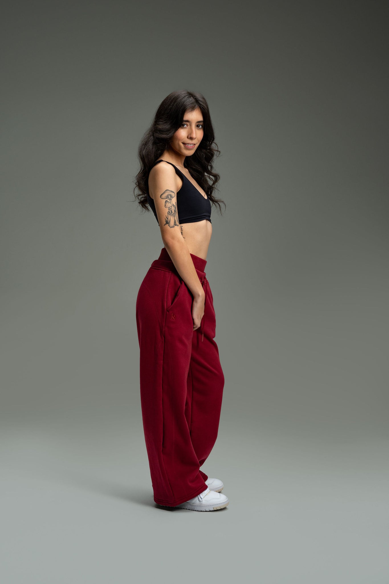 CozyTec Wide Leg Sweatpants 30" - Cherrywood