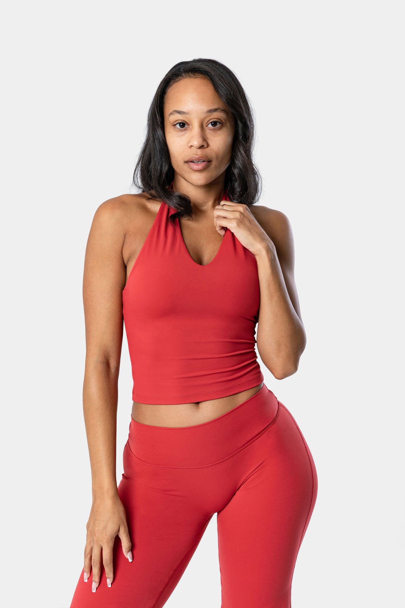 Lunara Halter Tank - Flame Red