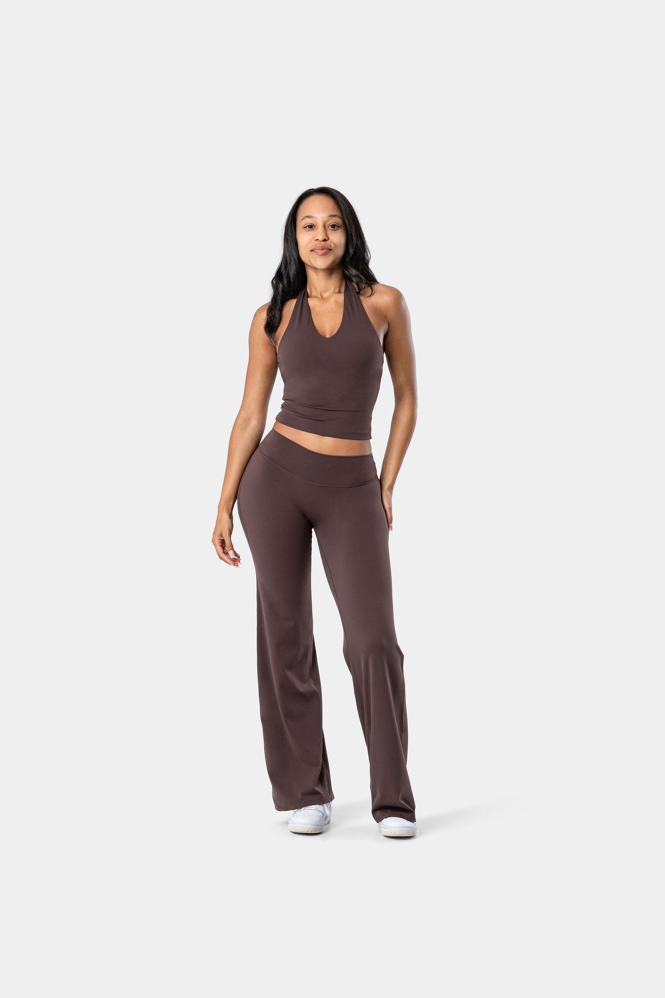 Lunara Halter Tank - Chocolate Brown