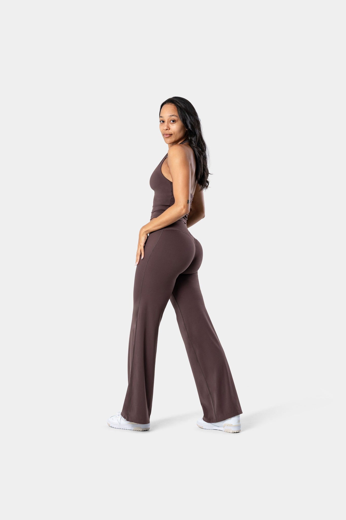 Lunara Halter Tank - Chocolate Brown