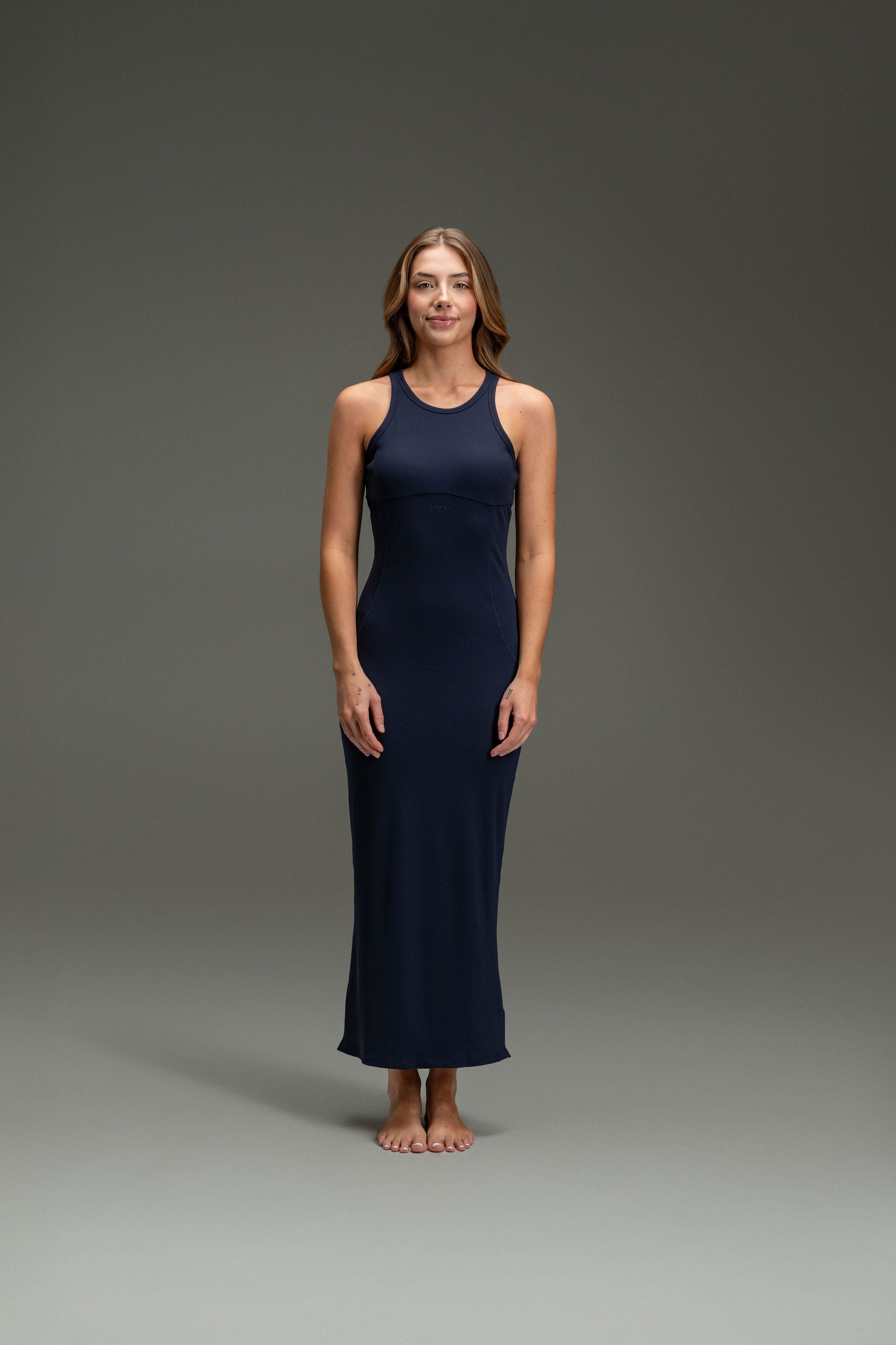 Rib Maxi Tank Dress - Navy Blue XL Rib Maxi Tank Dress - Navy Blue XL