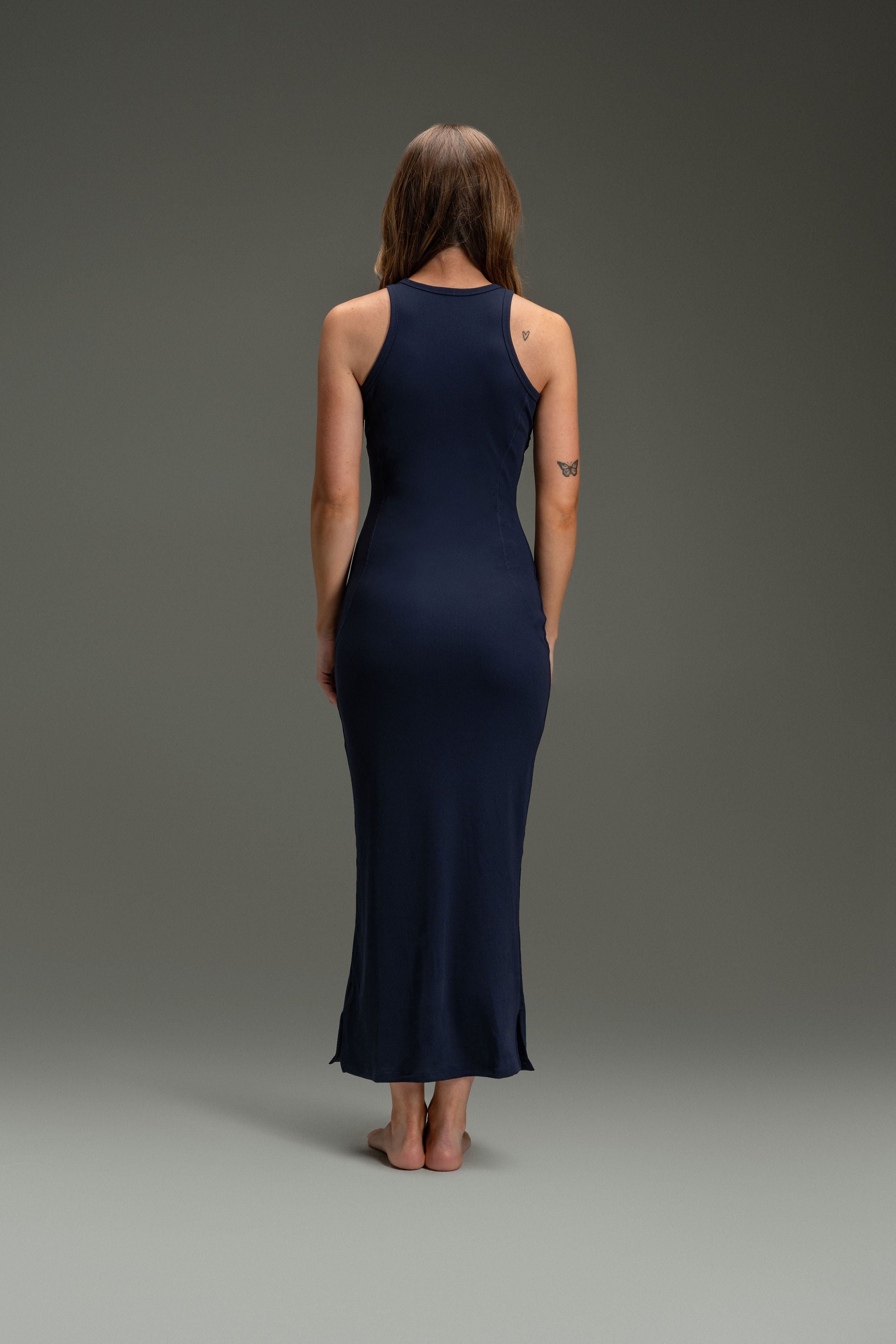 Rib Maxi Tank Dress - Navy Blue XL Rib Maxi Tank Dress - Navy Blue XL