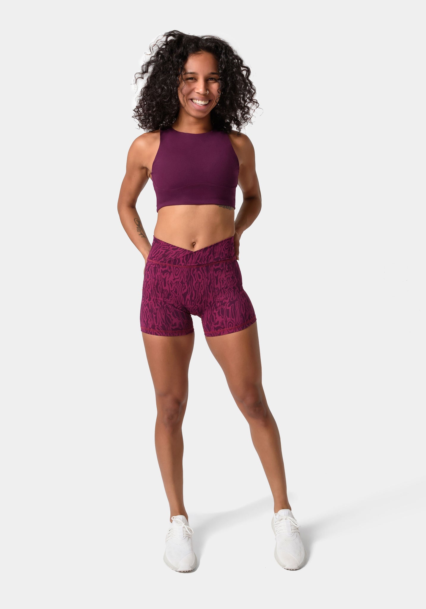 Serenity Shorts 4" - Purple Potion Print