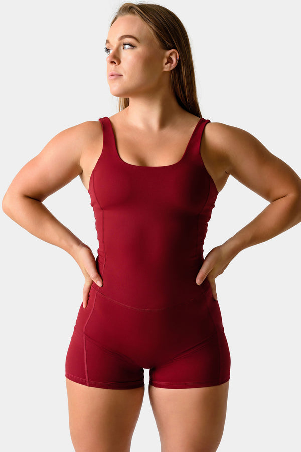 Cora Athletic Bodysuit - Pomegranate